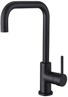 Смеситель для кухни с квадратным изливом матовый черный Aquatek AQ1080MB