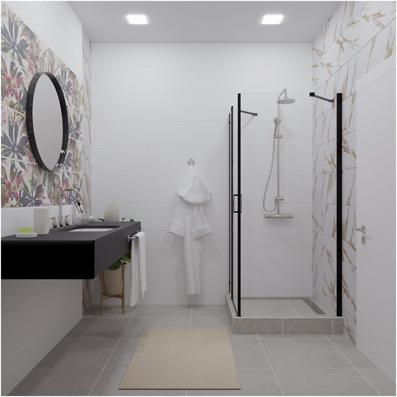 Душевой уголок квадратный 90х90 см черный Diwo "Сочи" Щ0000055594 - изображение 7