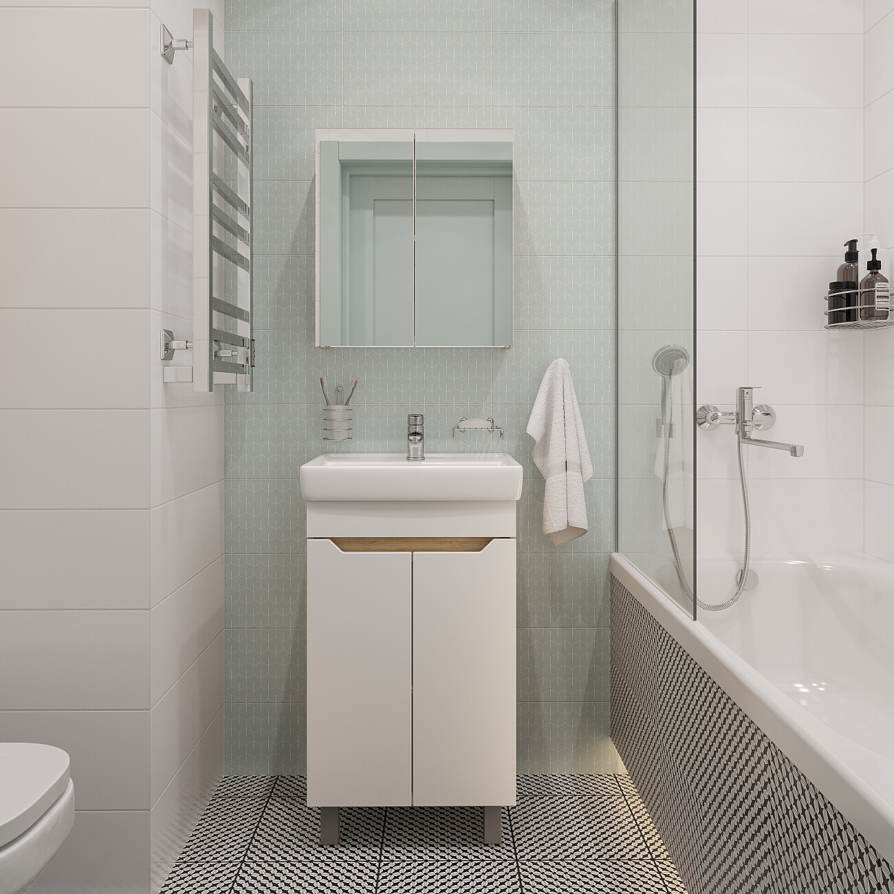 Смеситель универсальный однорычажный с душевым гарнитуром хром Diwo "Тула" TU-03cr - изображение 6