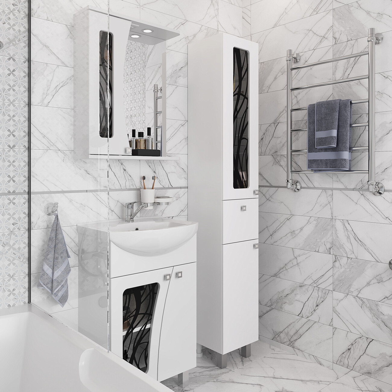 Полотенцесушитель водяной 80х50 см хром Ewrika "Сафо" P 4627201607928 - изображение 5