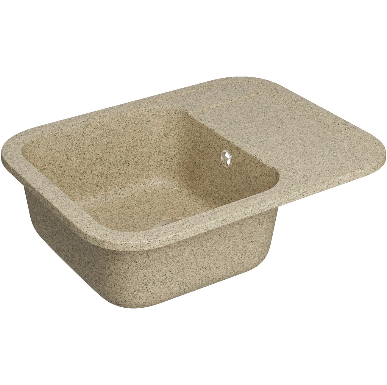 Мойка кухонная из искусственного мрамора прямоугольная 46х60 см песочная Domaci "Парма" 61-47-300 - изображение 5