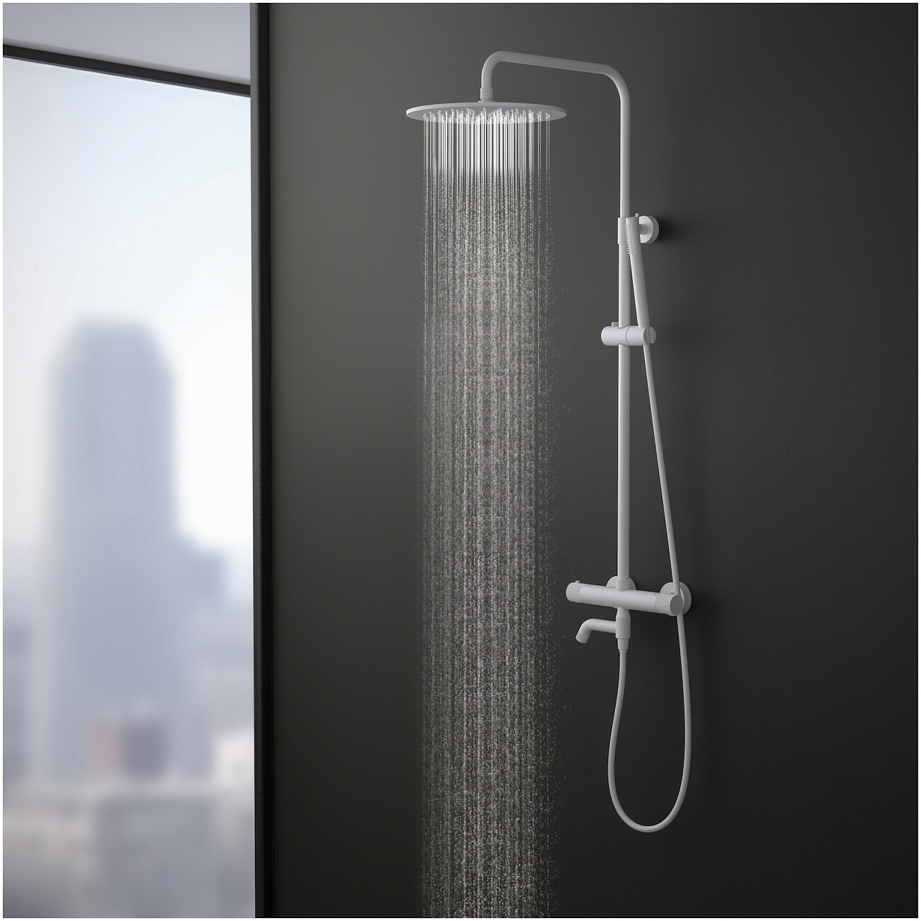 Душевой комплект с верхним душем, изливом и термостатом белый матовый Timo Saona SX-2380-16 - изображение 4