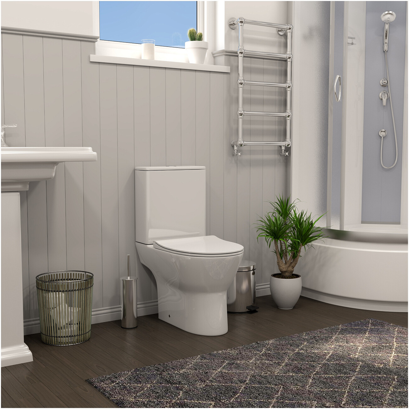 Унитаз-компакт безободковый с микролифтом белый Creto Cer C4 1803-Cer-C4NP - изображение 7