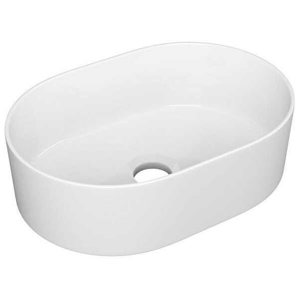 Раковина накладная овальная фарфоровая белая Point "Виктория 46" PN43062 - изображение 1