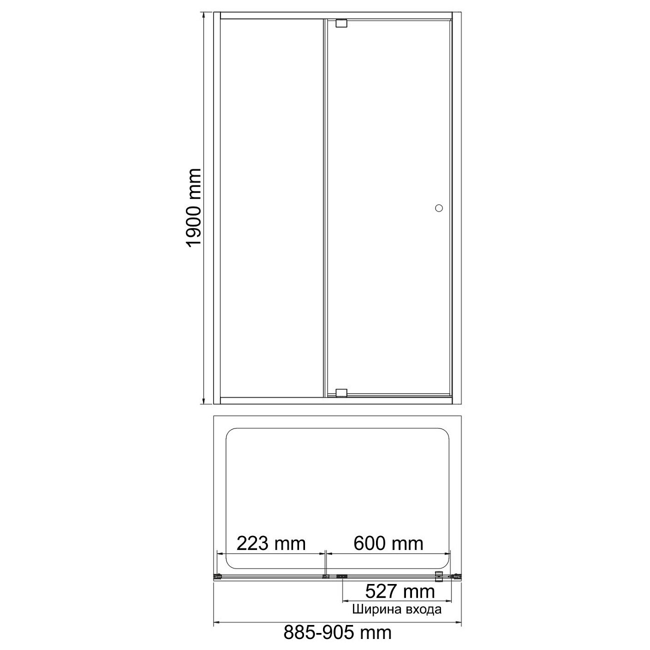 Обратная панель 80х190 см хром Aula 11P04-RP80 - изображение 2