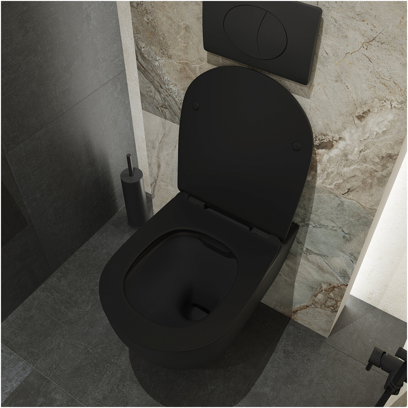 Унитаз подвесной безободковый с микролифтом черный Stworki "Готланд" S13401BK - изображение 8