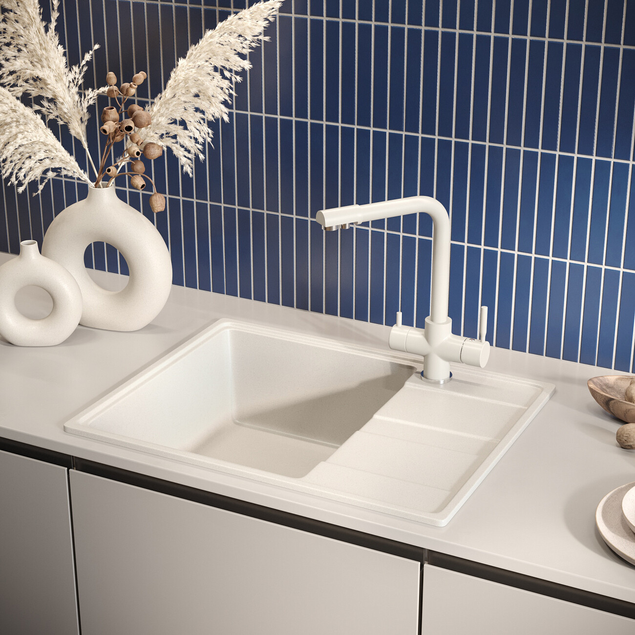 Мойка кухонная платина Domaci "Солерно" DP 650-04 - изображение 5