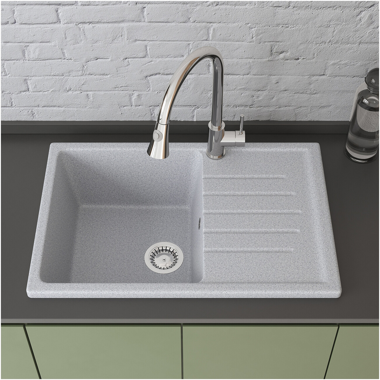 Мойка кухонная серая Domaci "Болонья" М-16-005 - изображение 7