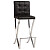 Стул барный кожаный черный с металлическим каркасом, хром Barcelona
