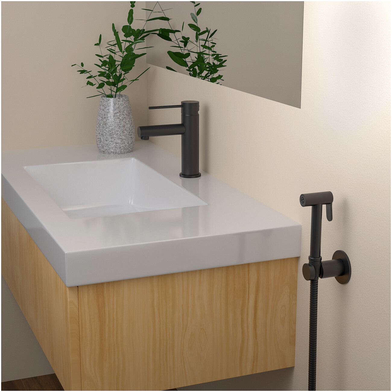 Гигиенический душ со смесителем для раковины черный Timo Saona 2360-03G - изображение 2