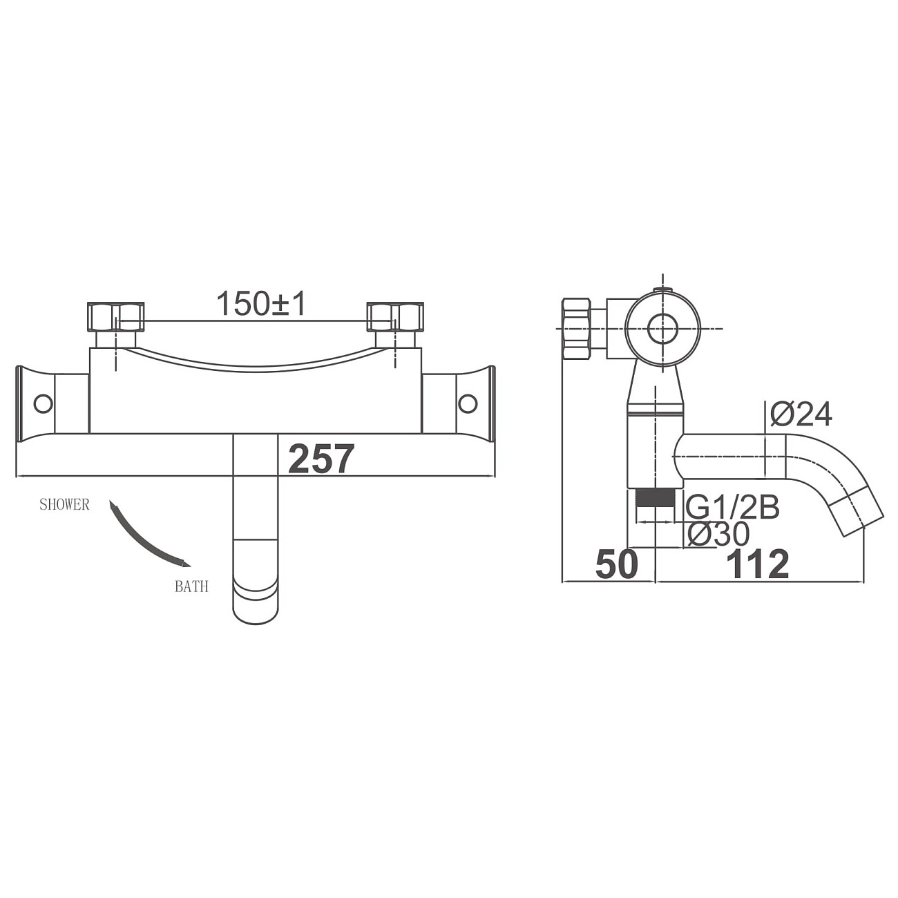 Смеситель для ванны с термостатом и душевым гарнитуром хром D&K Bayern Potsdam DA2113201 - изображение 2