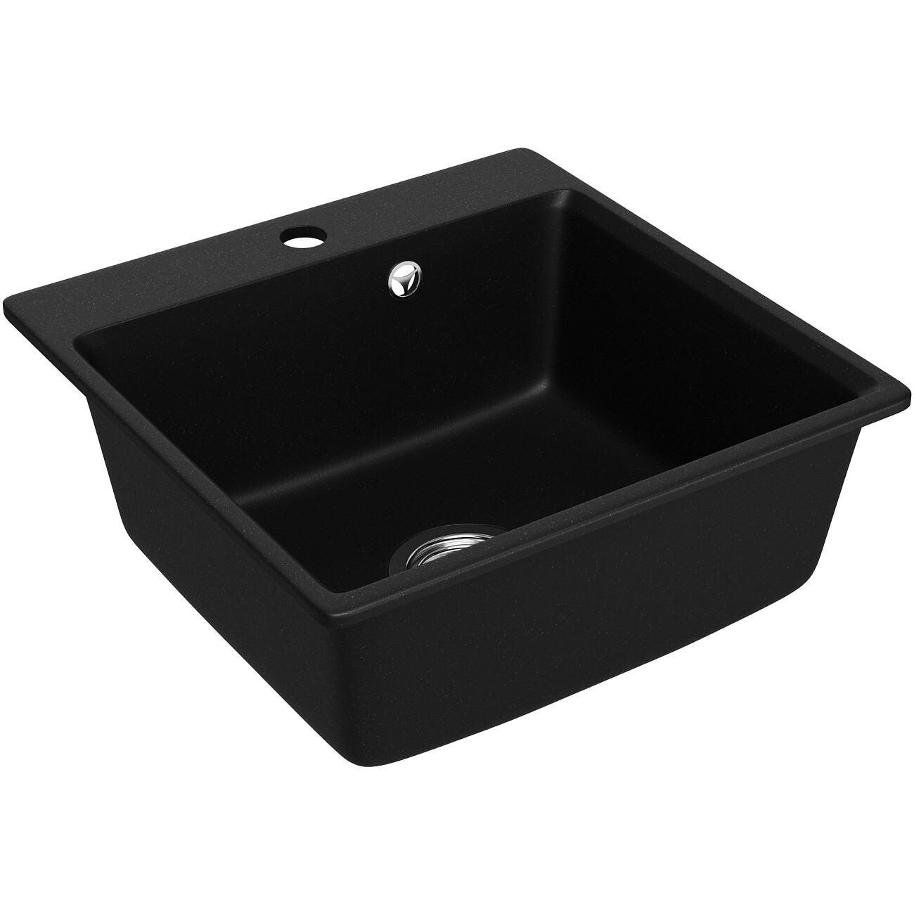 Мойка кухонная из искусственного гранита квадратная черная Domaci "Верона" 44-44 черная - изображение 5