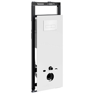 Инсталляция для подвесного унитаза с белой кнопкой Wasserkraft Salm 27TLT.010.ME.WH.WH03