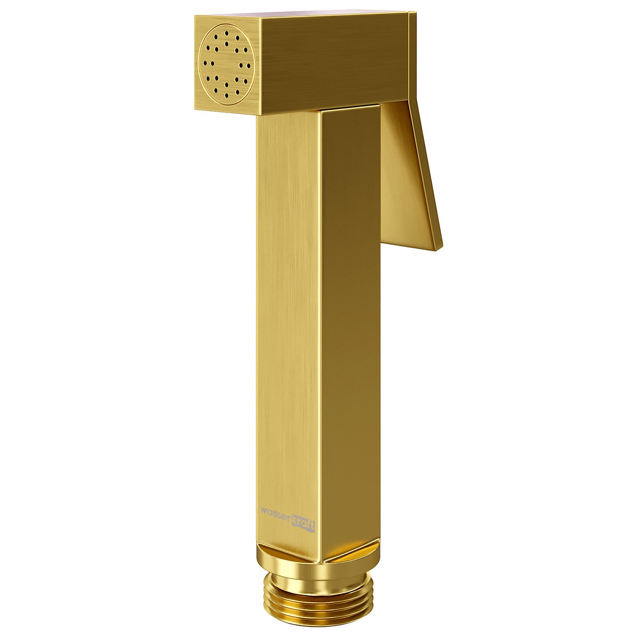 Лейка для гигиенического душа квадратная с настенным держателем матовое золото Wasserkraft A213 - изображение 2