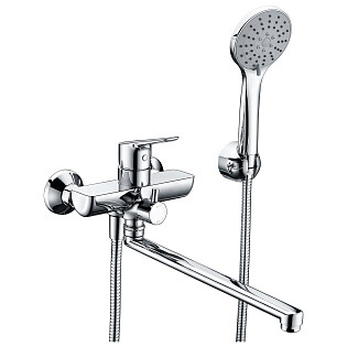 Душевой комплект с лейкой и длинным изливом хром Wasserkraft Lippe 4502L