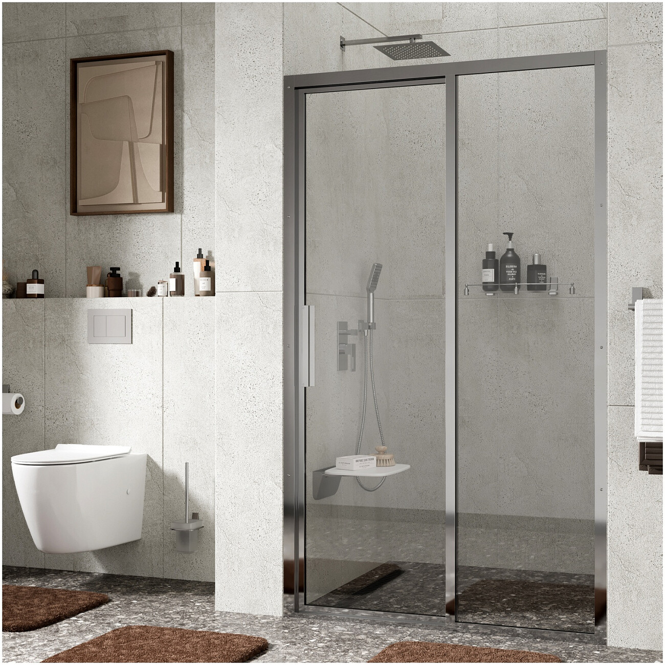 Душевая дверь раздвижная 120х200 см прозрачная, хром Wasserkraft Lopau 32S05R - изображение 2