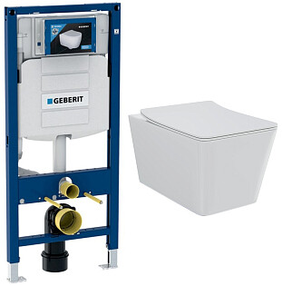 Унитаз подвесной белый Creto Logan L2 1002-001-L2W с инсталляцией Geberit Duofix UP320 111.300.00.5