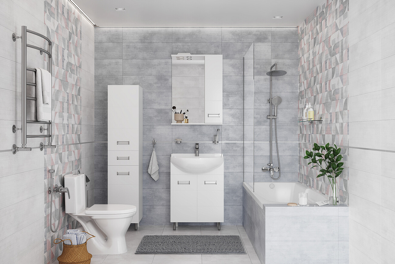 Штора на ванну неподвижная 60х150 см прозрачная, хром Diwo "Ростов" 4GW008 - изображение 5