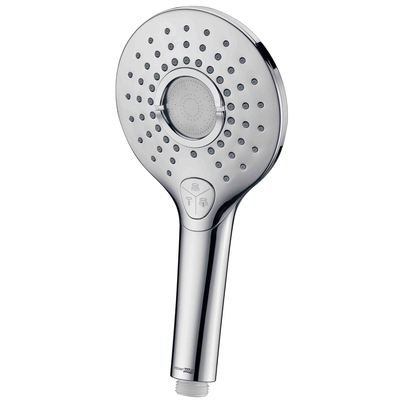 Лейка для ручного душа круглая с 3 режимами 12 см хром Wasserkraft A101 - изображение 5