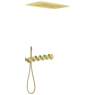 Душевой комплект встроенный с термостатом и подсветкой золотой Timo Saona SX-2319-17SM