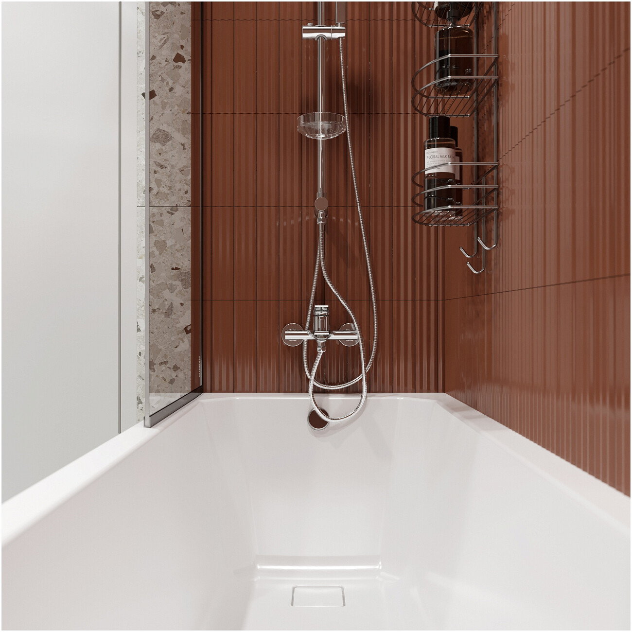 Смеситель для ванны с душем настенный хром Stworki "Монтре" S30100CR - изображение 6