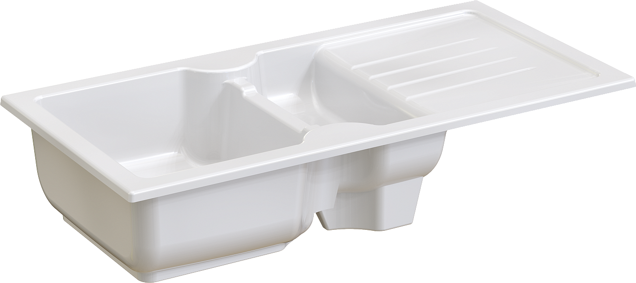 Мойка белый глянец Domaci "Сиена" 54100-101 со смесителем "Равенна" DCB 3004 - изображение 4