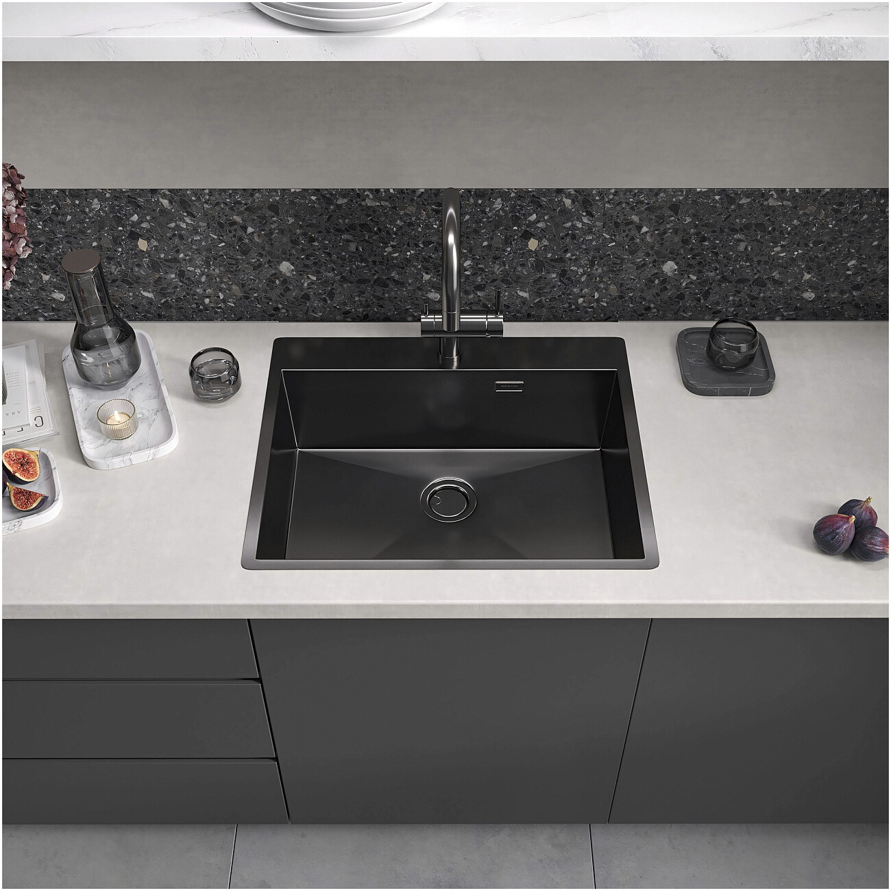 Кухонная мойка из нержавеющей стали 50х60 см оружейная сталь Reflexion Iseo RX2260BL - изображение 8
