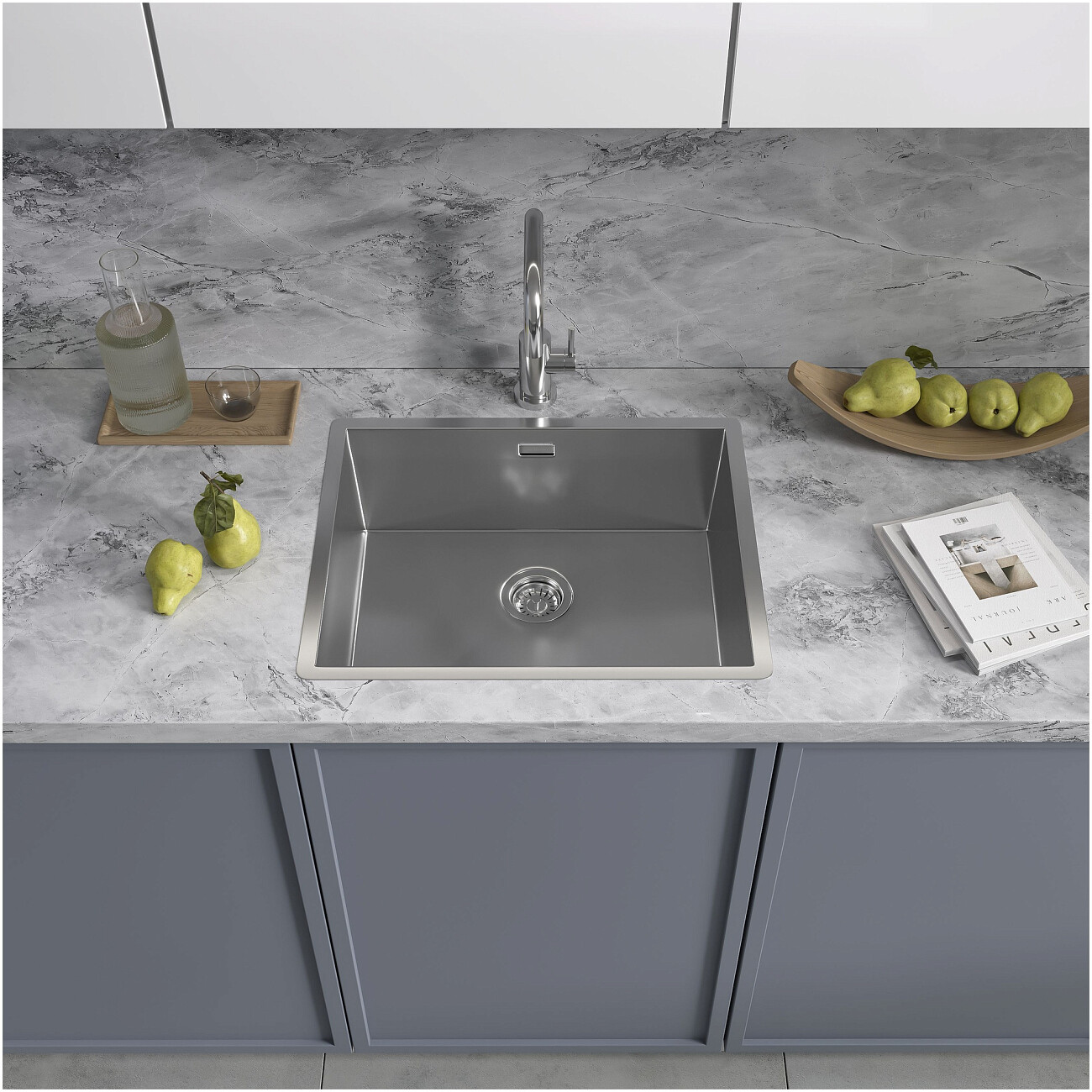 Кухонная мойка из нержавеющей стали 44х54 см полированная сталь Reflexion Como RX2054SS - изображение 10