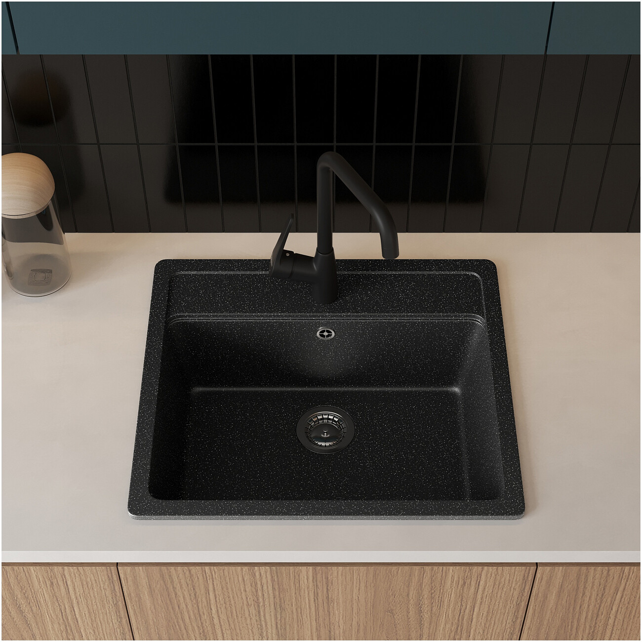 Мойка кухонная черная Domaci "Болонья" М-09-002 - изображение 7