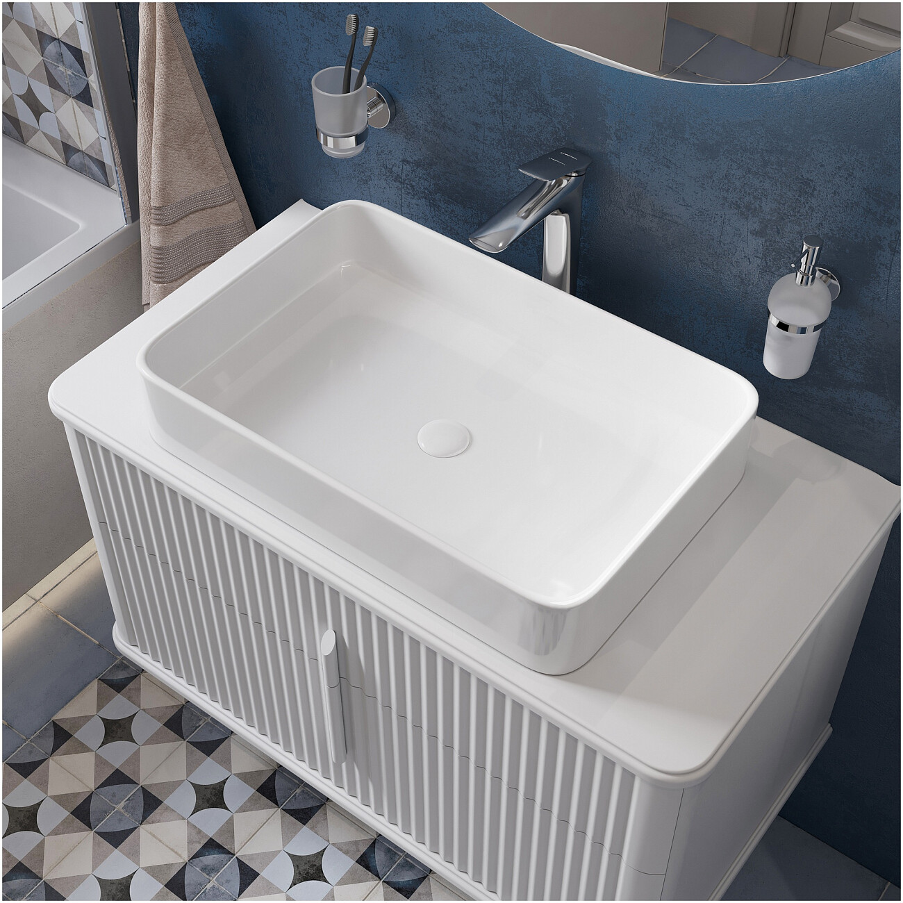 Накладная раковина 41х62 см белая Stworki "Молде" S23410WH - изображение 5