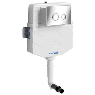 Встраиваемый смывной бачок с кнопкой смыва хром глянцевый Wasserkraft Aller 10TLT.031.ME.CH01