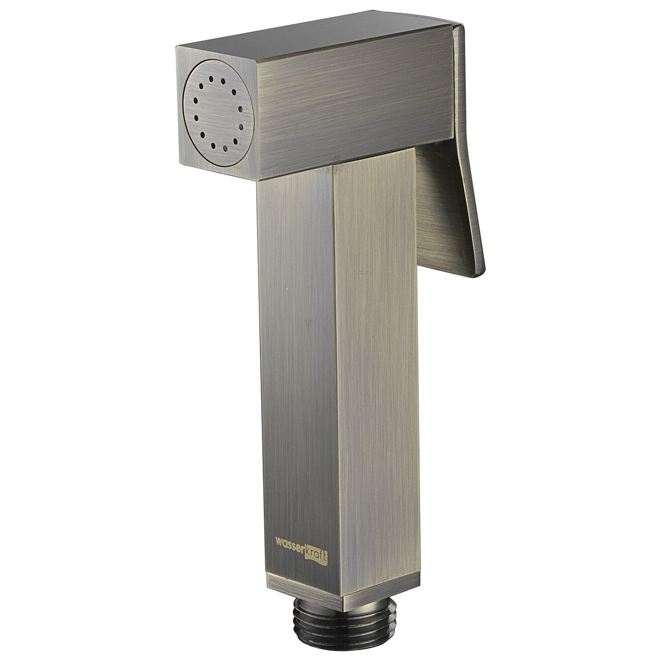 Лейка для гигиенического душа квадратная с настенным держателем светлая бронза Wasserkraft A138 - изображение 2