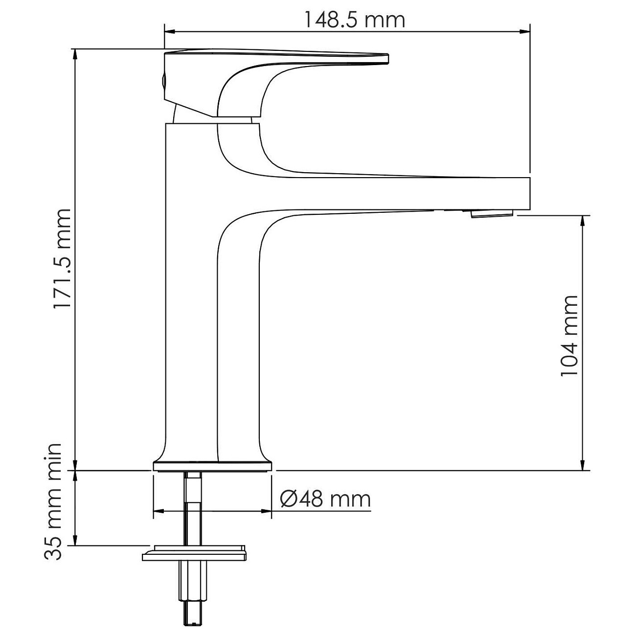 Смеситель для раковины из латуни никель Wasserkraft 1403 - изображение 4