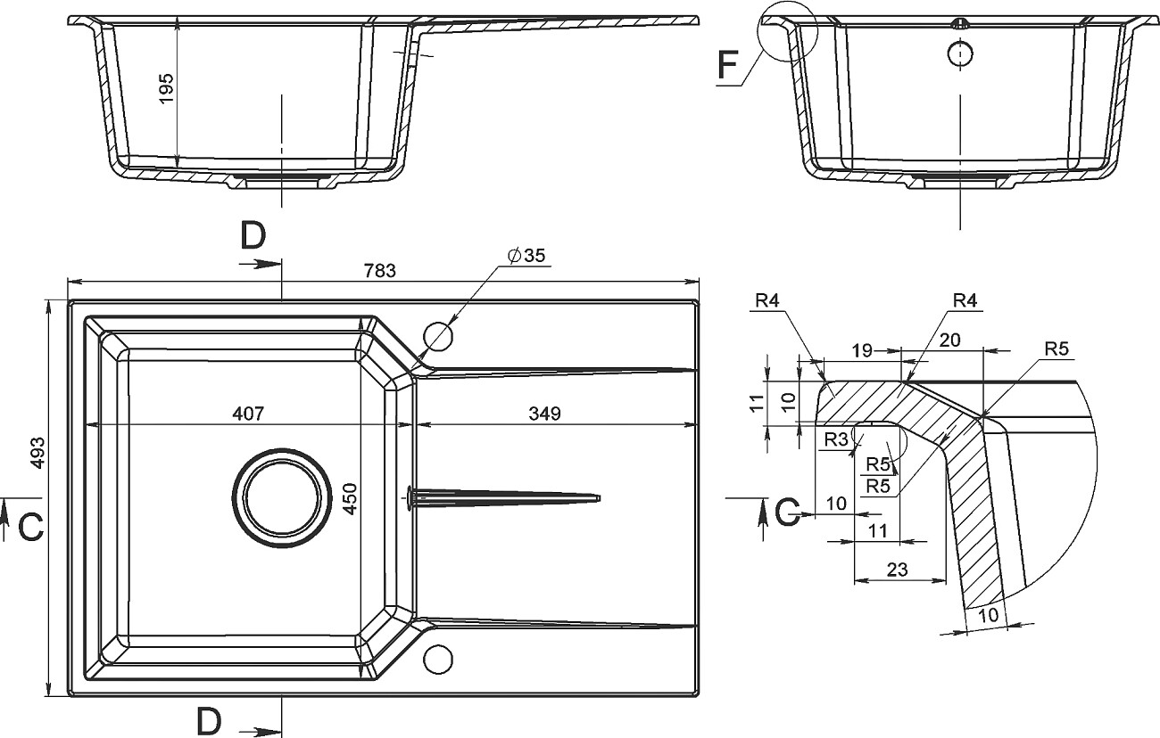Мойка кухонная песочная Domaci "Парма" 78-49-300 - изображение 2