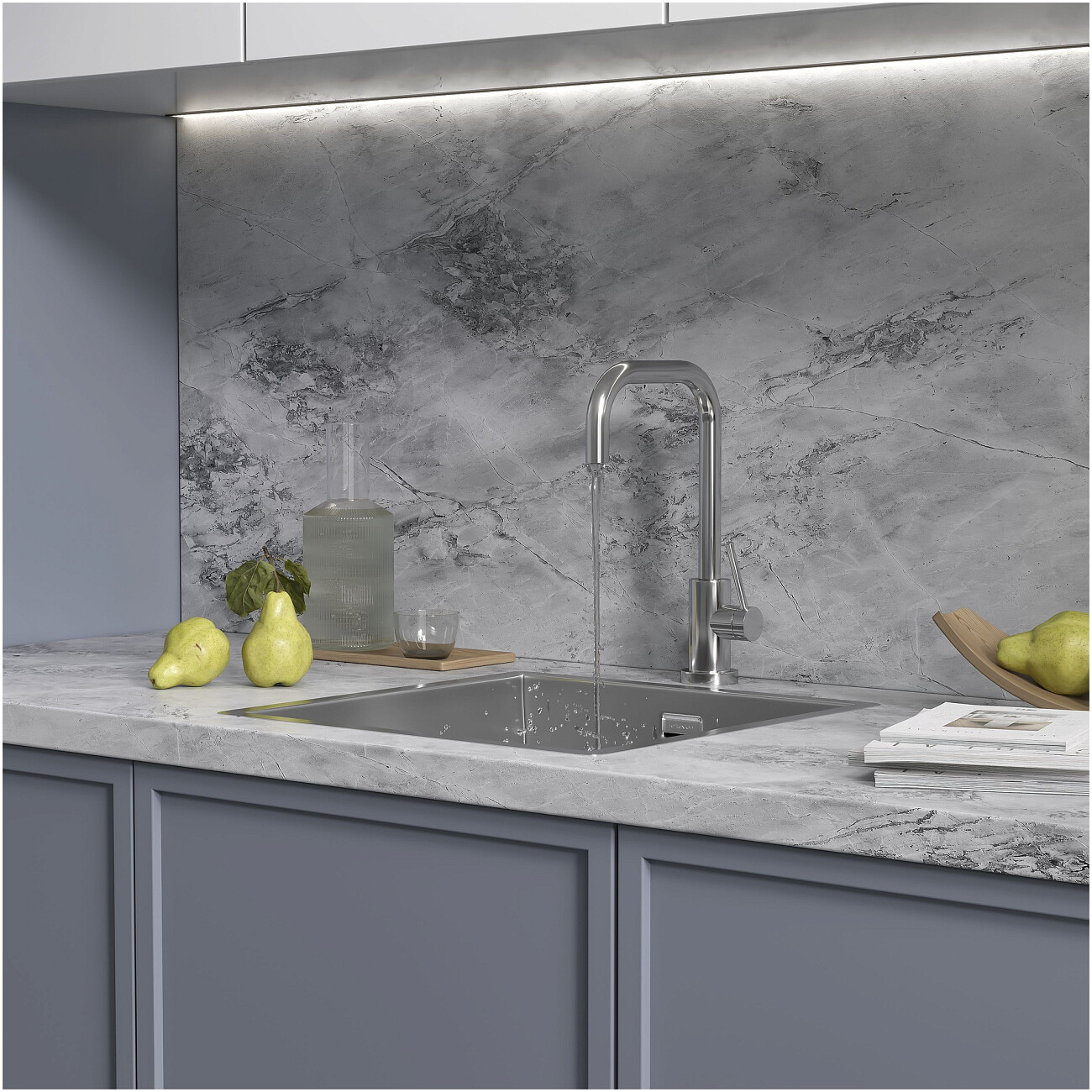 Кухонная мойка из нержавеющей стали 44х44 см полированная сталь Reflexion Como RX2044SS - изображение 9