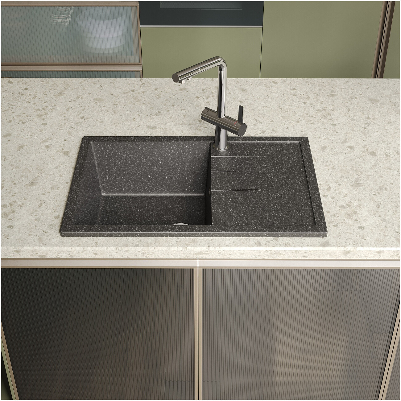 Мойка кухонная антрацит Domaci "Болонья" М-161-007 - изображение 7