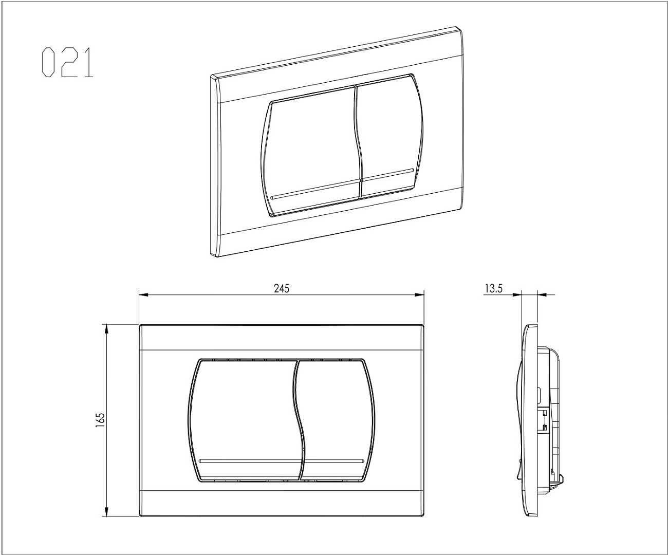 Панель смыва для унитаза пластиковая хром Aquatek KDI-0000047 - изображение 2