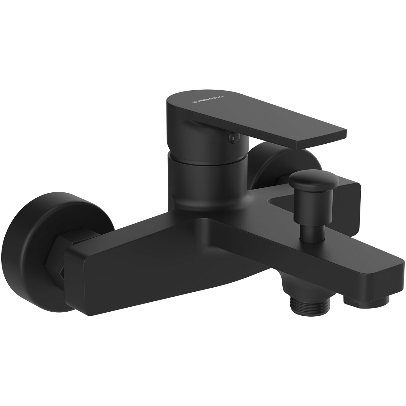 Смеситель для ванны с душем настенный черный Stworki "Берген" S21100BK - изображение 7