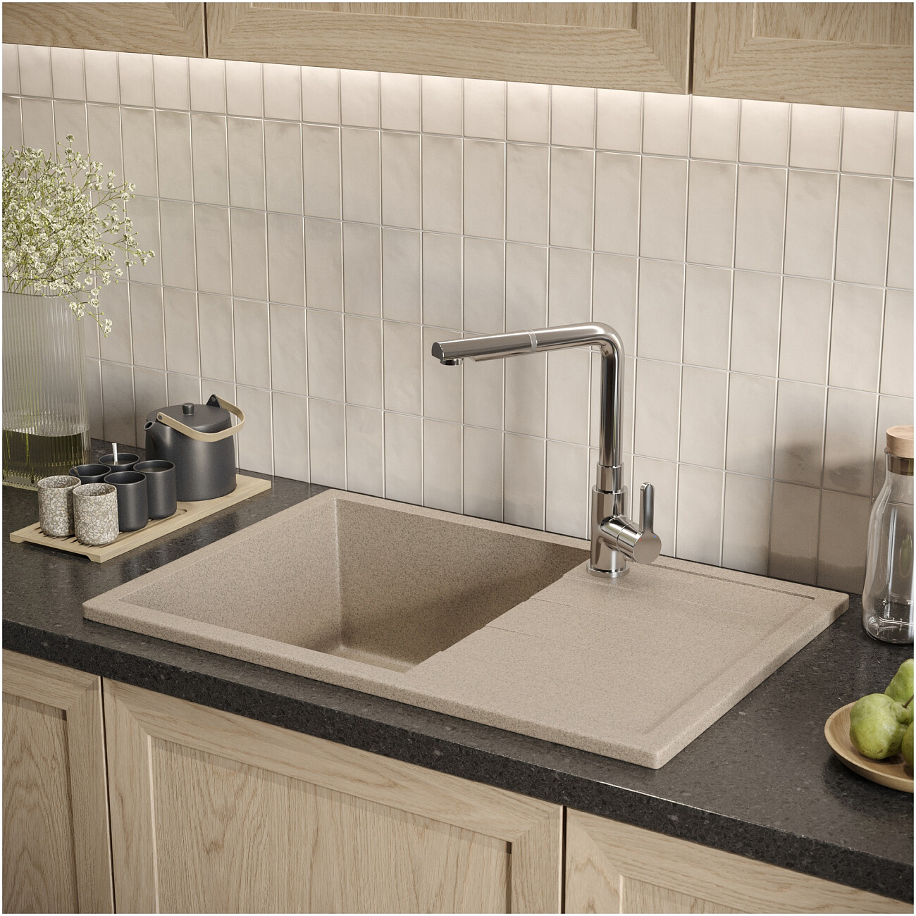 Мойка кухонная песочная Domaci "Болонья" М-161-004 - изображение 8