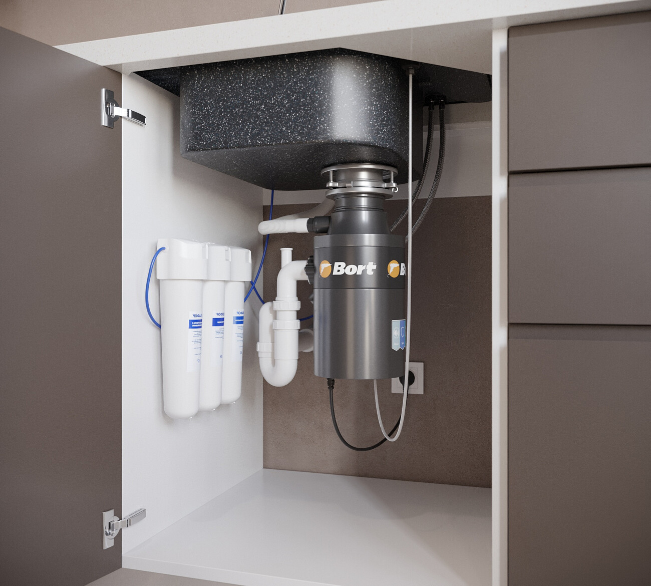 Мойка кухонная черная Domaci "Бьелла" DMC-10-308 - изображение 10