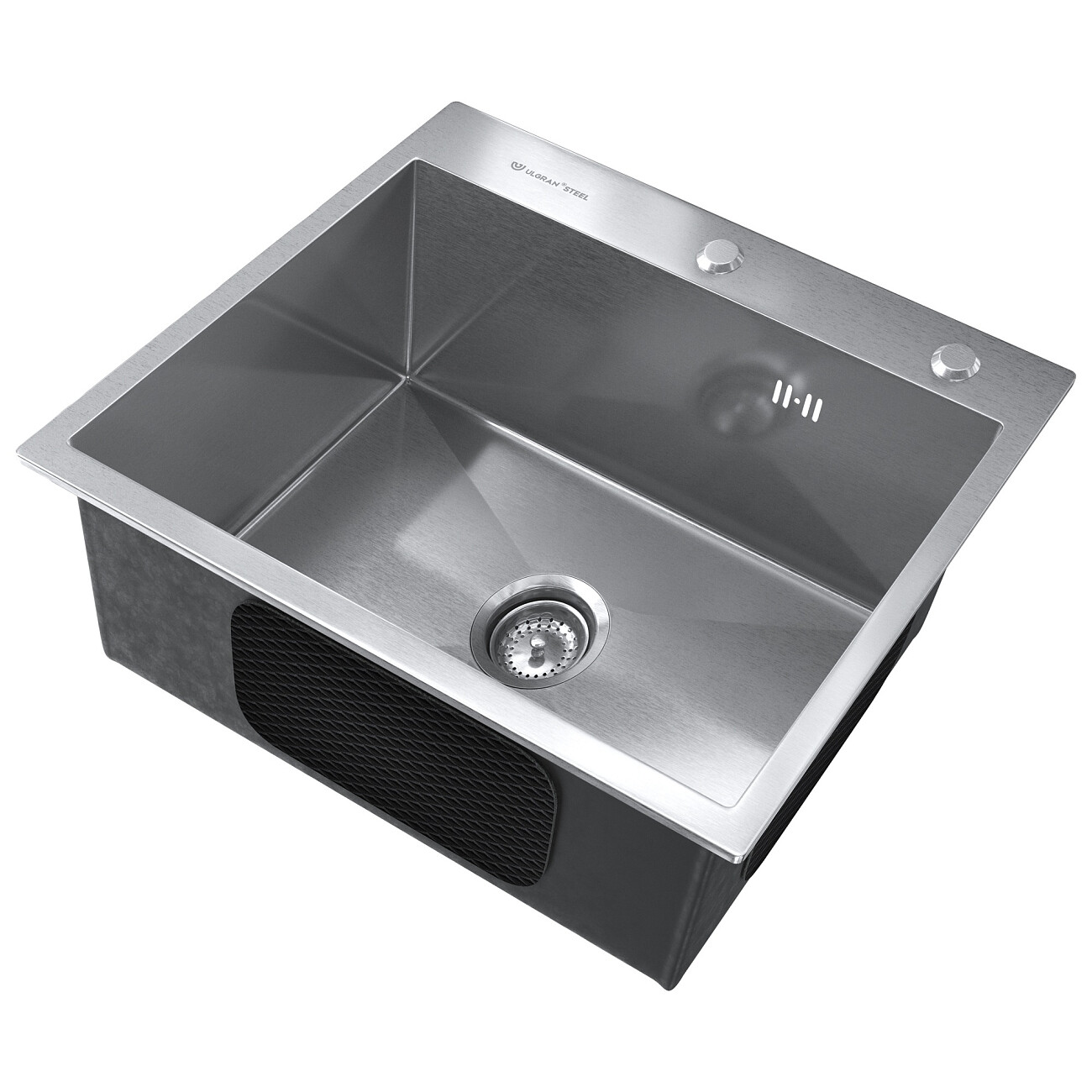 Мойка стальная квадратная брашированная сталь Ulgran Steel US 500-001 - изображение 3