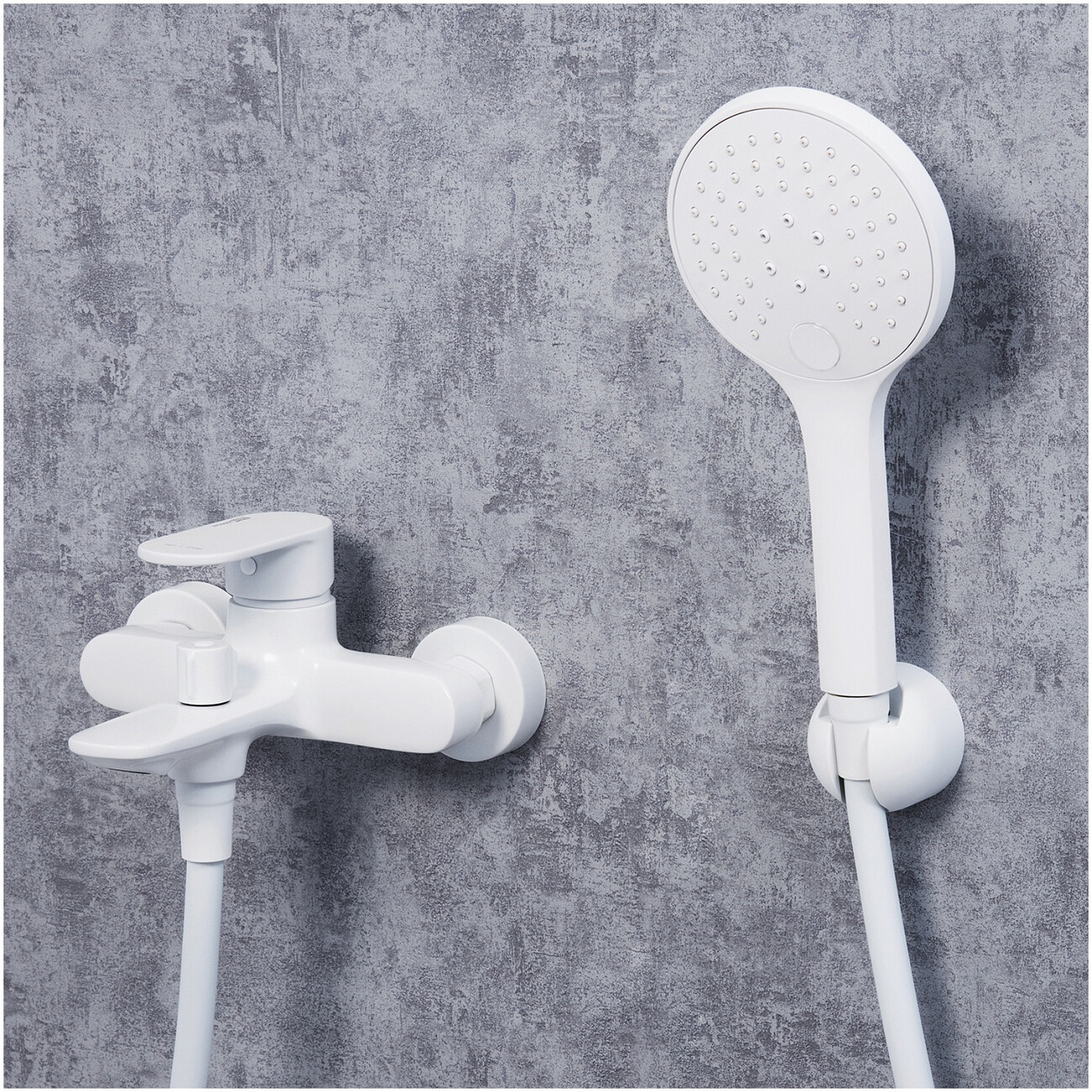 Душевой комплект с лейкой и коротким изливом белый Wasserkraft Mindel 8501 - изображение 2