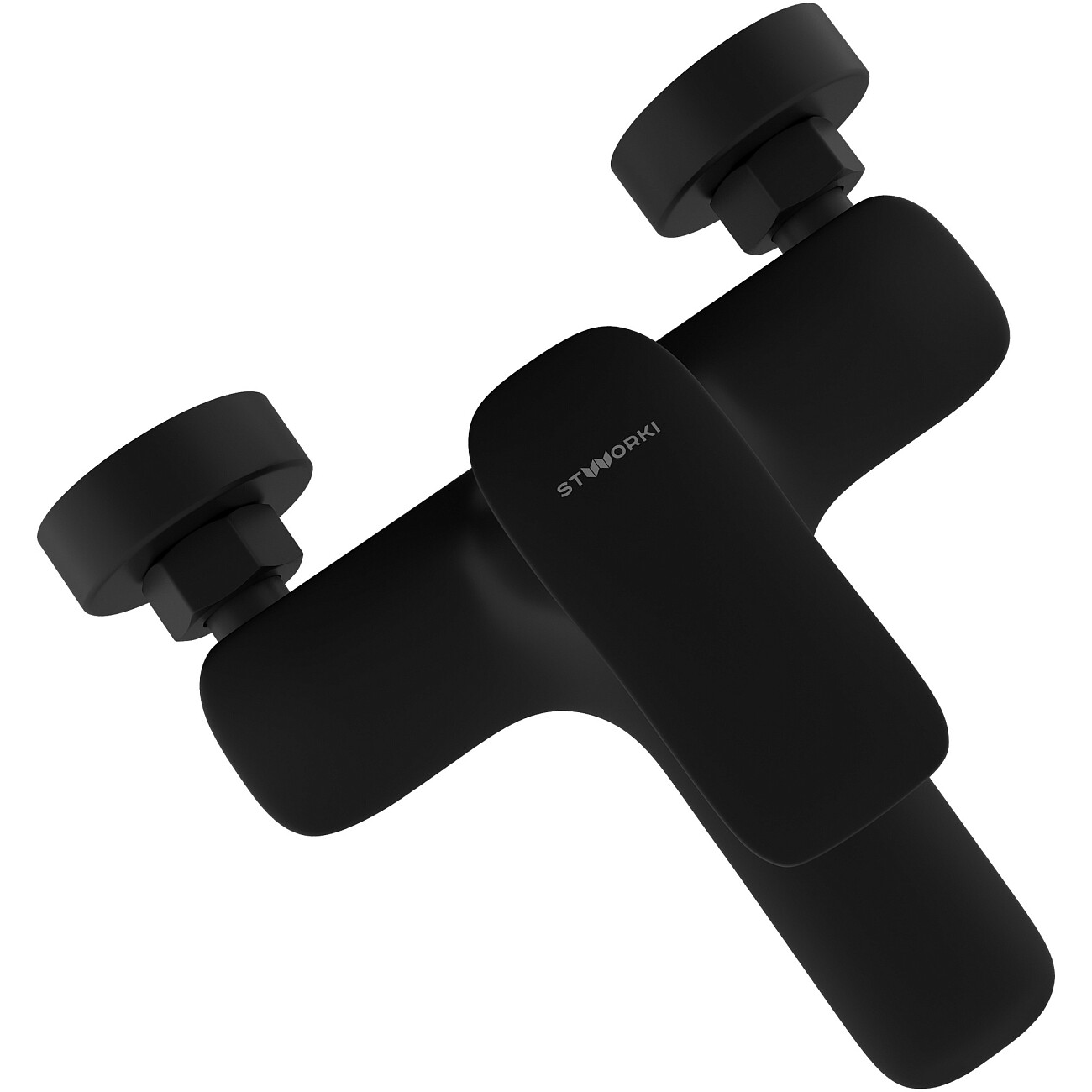 Смеситель для ванны с душем настенный черный Stworki "Молде" S23100BK - изображение 9