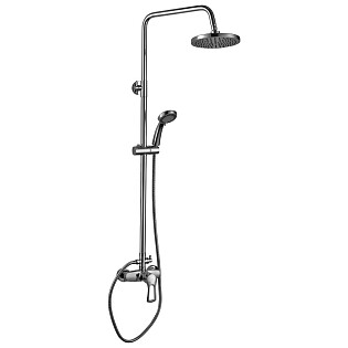 Душевая стойка с верхним душем и смесителем хром Rossinka T40-45