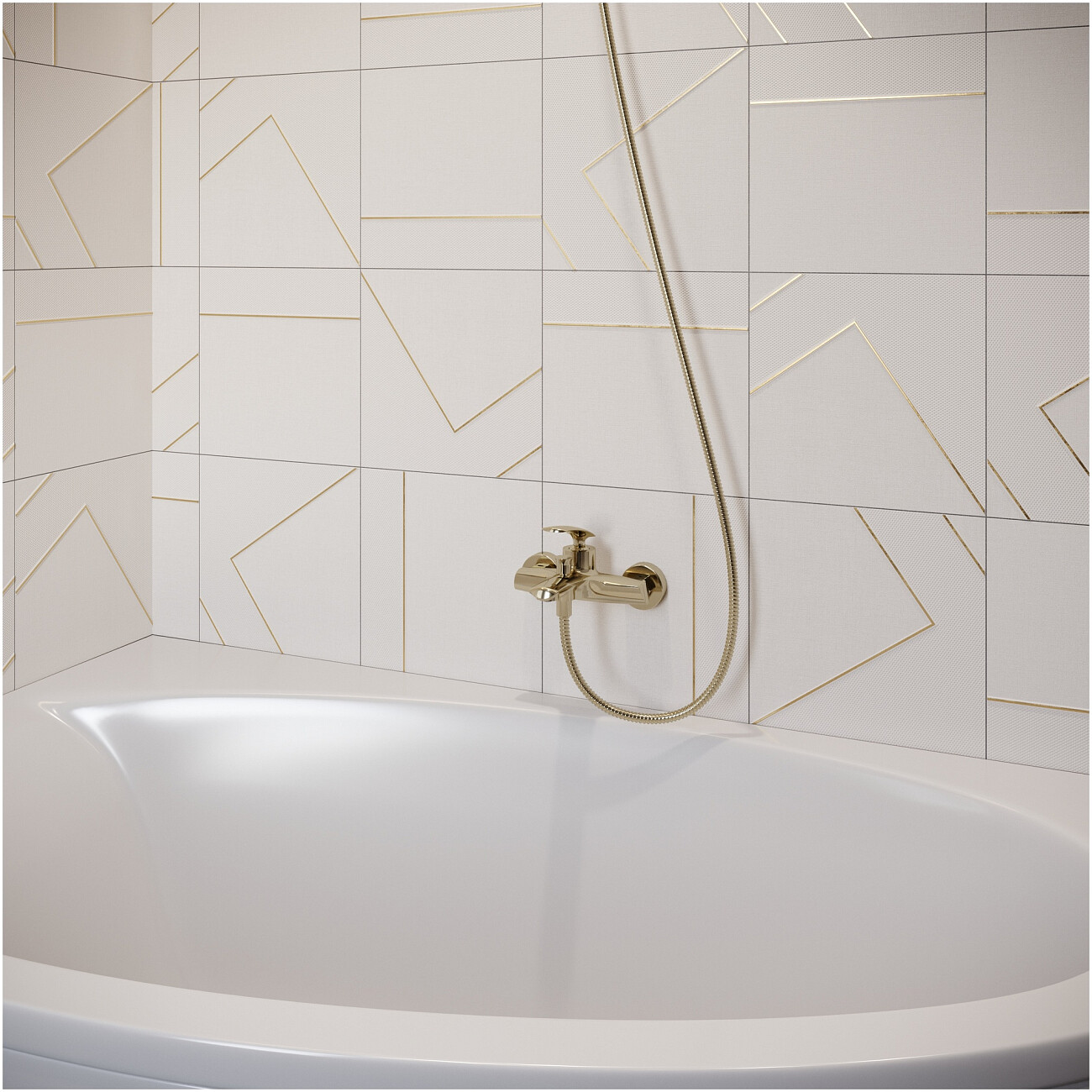 Смеситель для ванны с душем настенный золотой Stworki "Гётеборг" S03100GG - изображение 6
