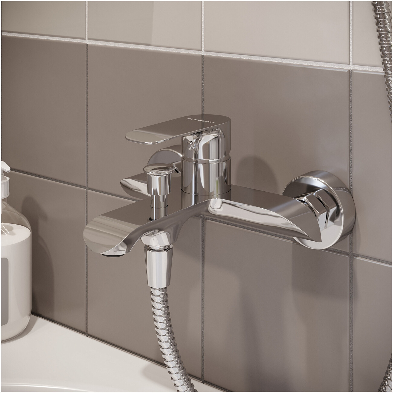Смеситель для ванны с душем настенный хром Stworki "Копенгаген" S42100CR - изображение 5