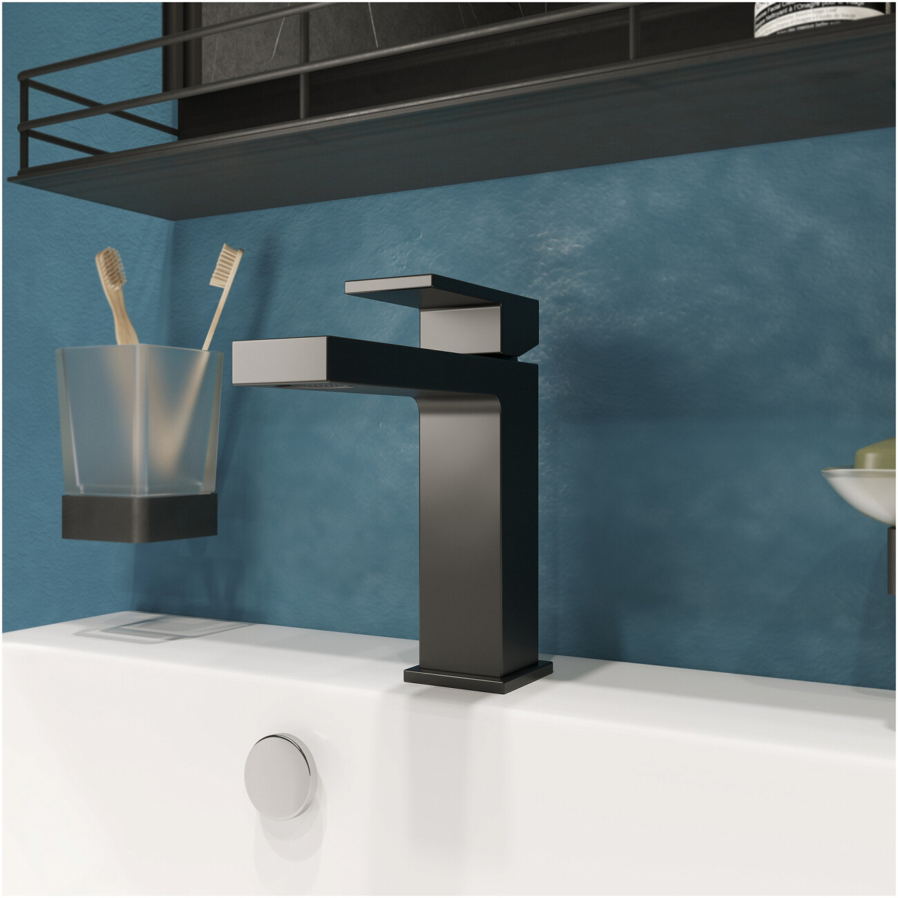 Смеситель для раковины черный Stworki "Нюборг" NU-01b - изображение 11