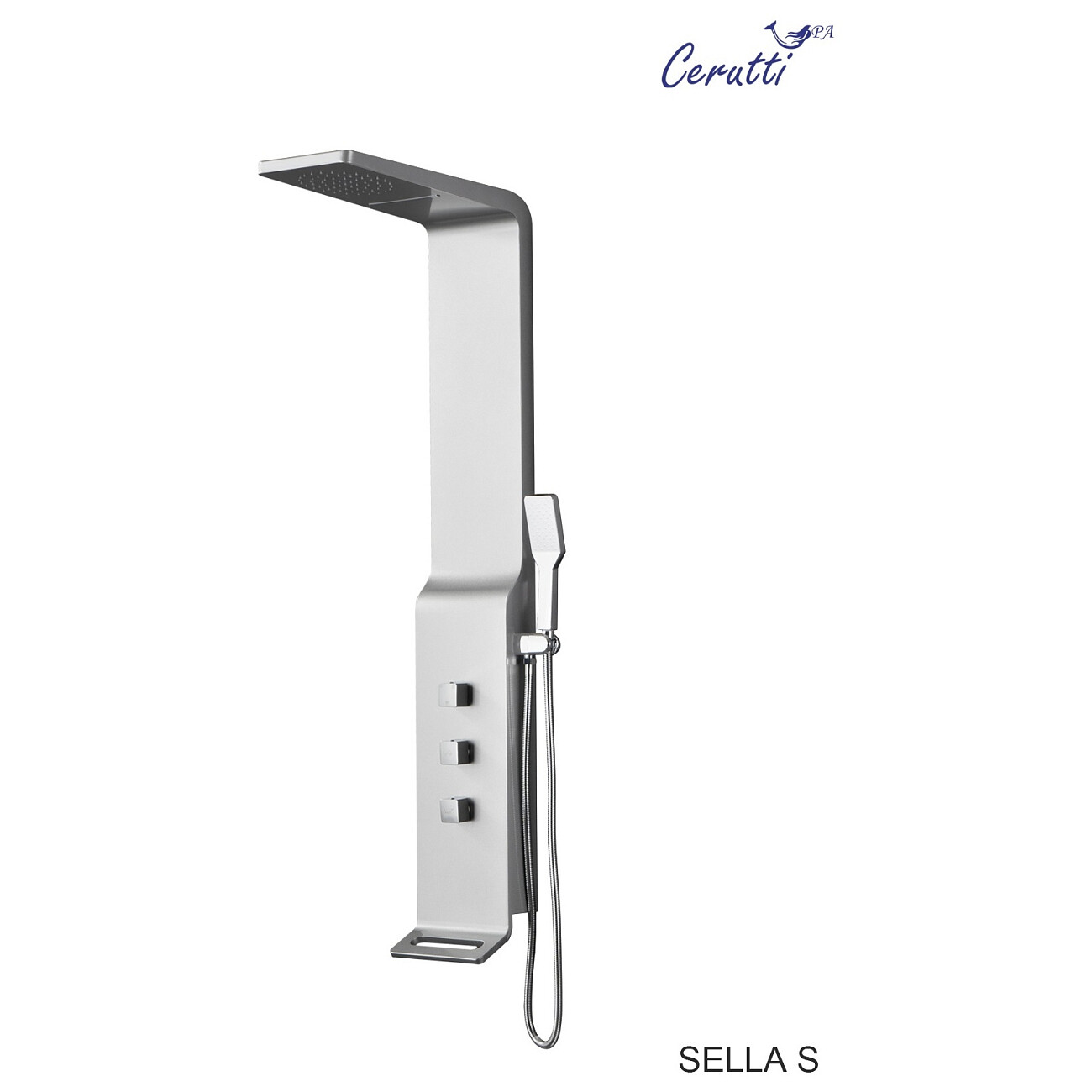 Душевая панель с тропическим душем 135х47 см серебро Cerutti SPA Sella S CT9990 - изображение 2