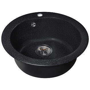 Мойка кухонная кварцевая круглая уголь Reflection Core RX1350СL