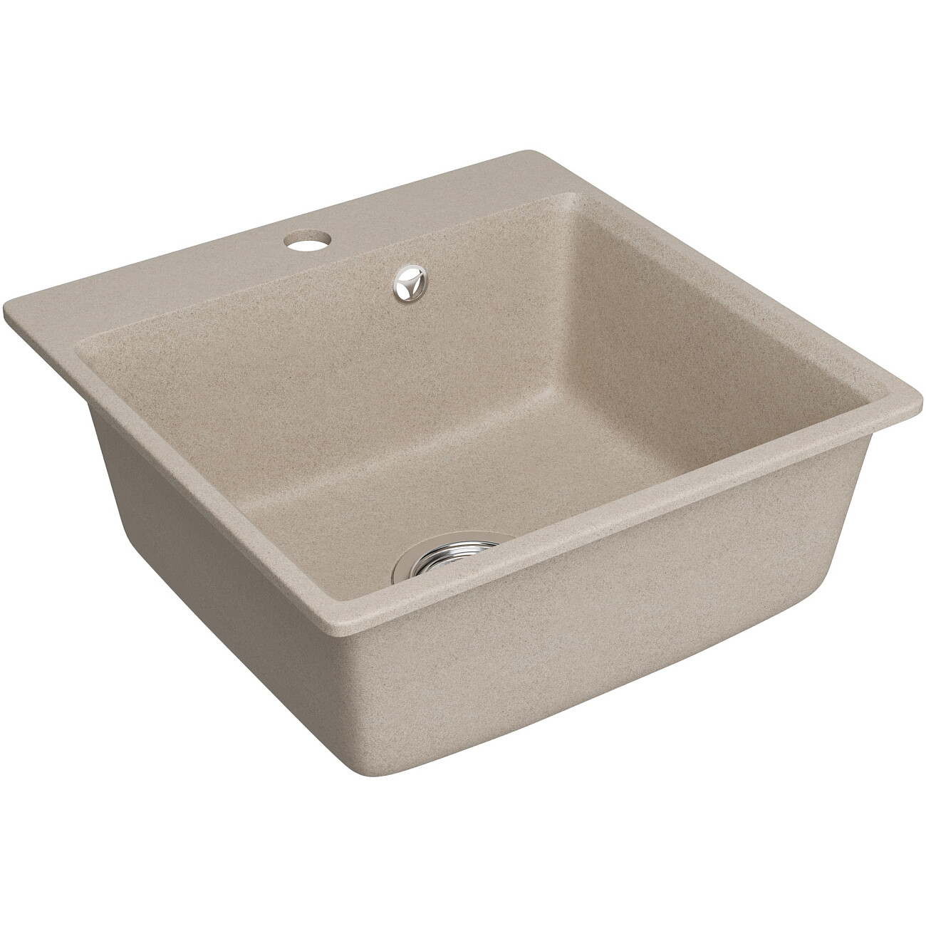 Мойка кухонная из искусственного гранита квадратная бежевая Domaci "Верона" 44-44 бежевая - изображение 5